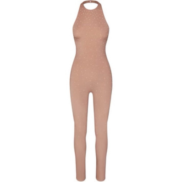 NWT SKIMS x Swarovski Halter Jelly Jumpsuit NWT Sienna Rhinestone Catsuit 2X